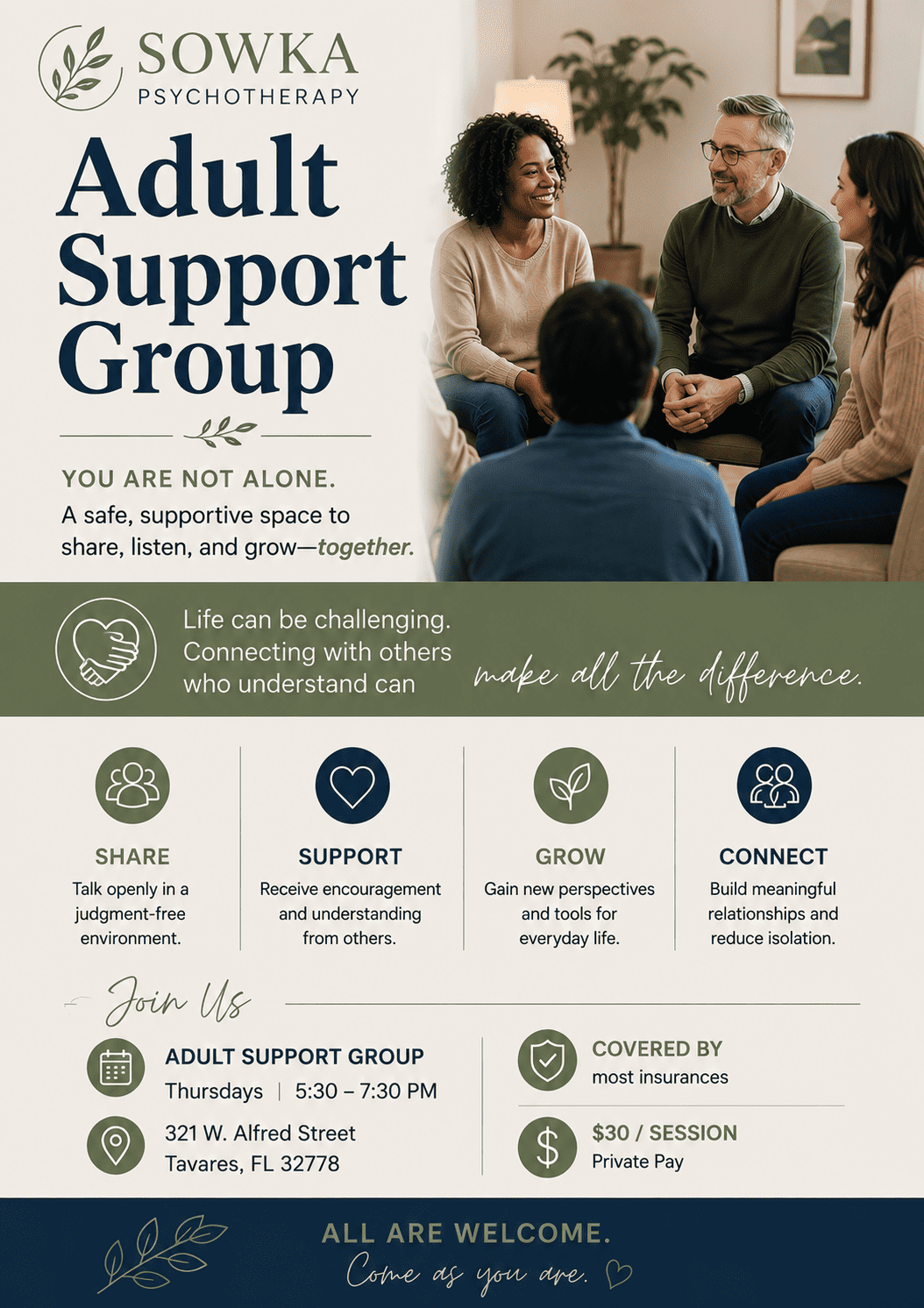 Adult Support Group Flyer